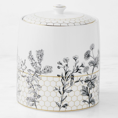 Williams Sonoma Honeycomb Porcelain Canister, Large | Williams-Sonoma