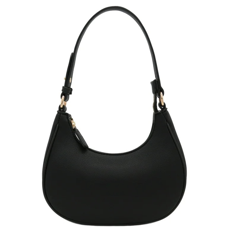 FashionPuzzle Small Crescent Shoulder Bag Underarm Purse (Black) | Walmart (US)