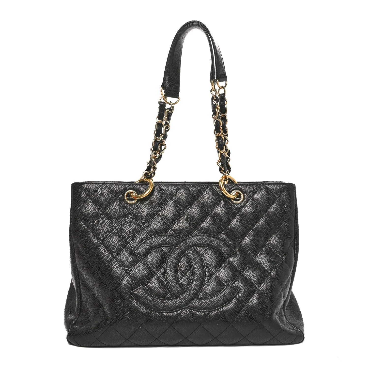 Caviar Quilted Grand Shopping Tote GST Black | FASHIONPHILE (US)