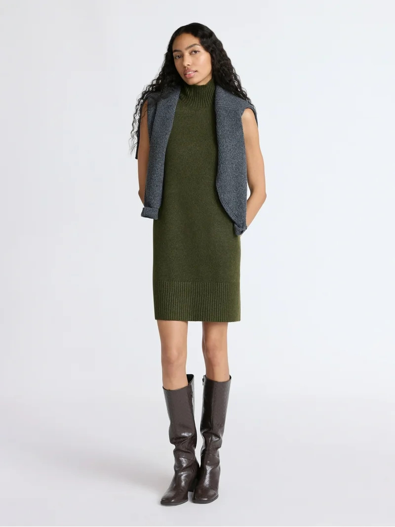 Free Assembly Women's and Women's Plus Sleeveless Sweater Mini Dress, Sizes XS-4X - Walmart.com | Walmart (US)