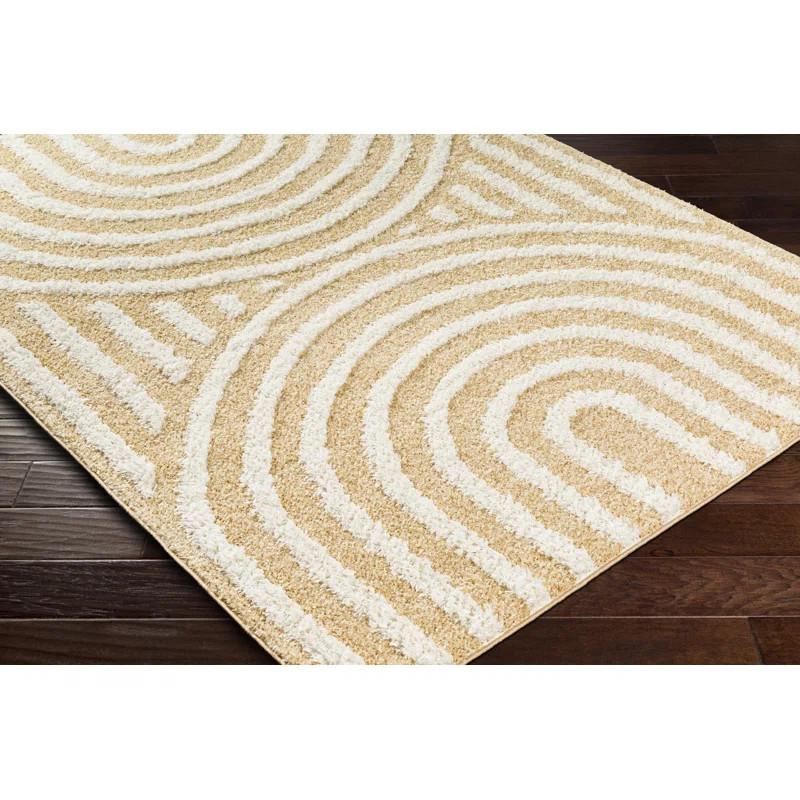 Machine Woven / Power Loomed Performance Yellow Rug | Wayfair North America