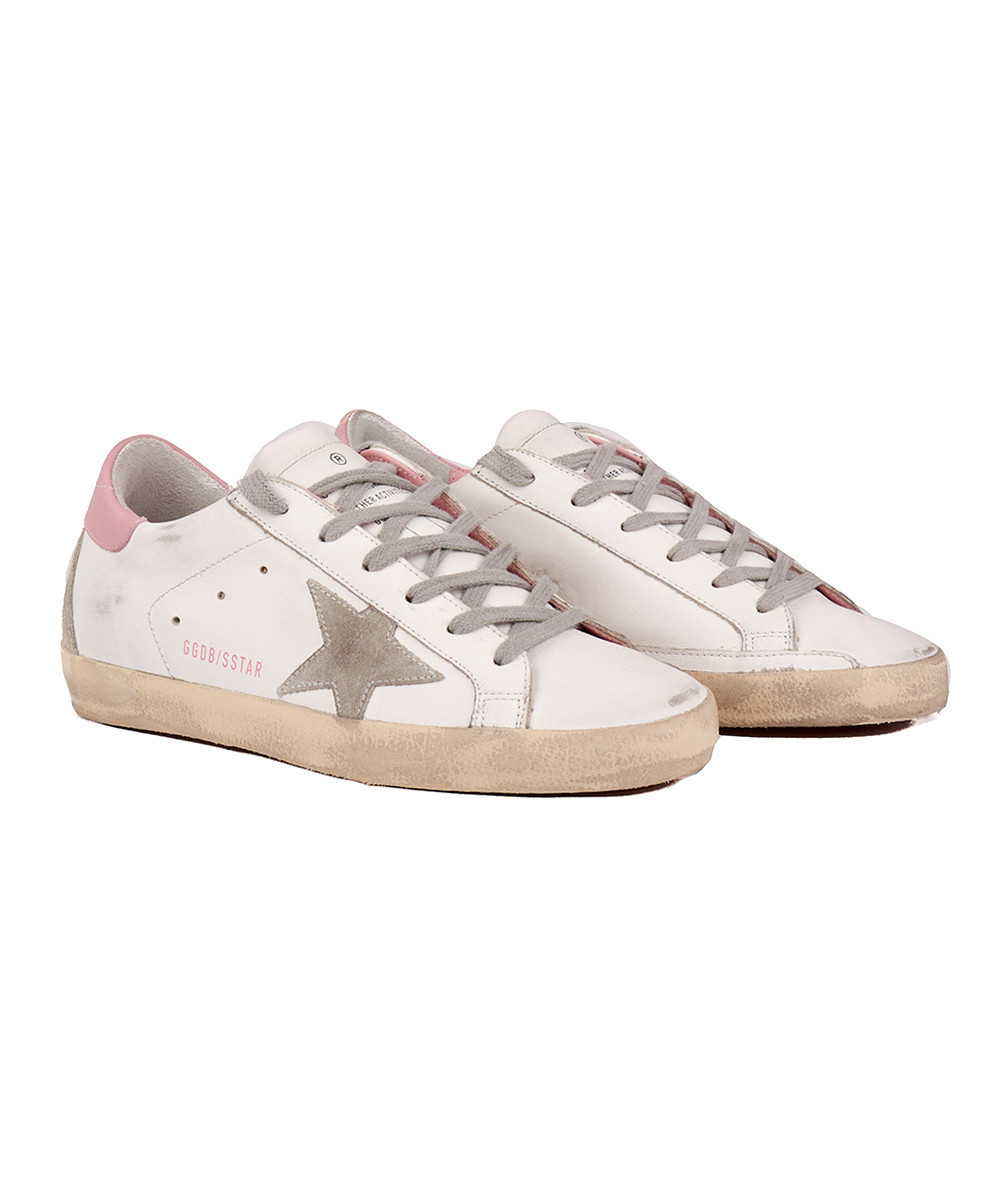 Golden Goose Women's Sneakers WHITE/PINK - White & Pink Superstar Leather Sneaker - Women | Zulily