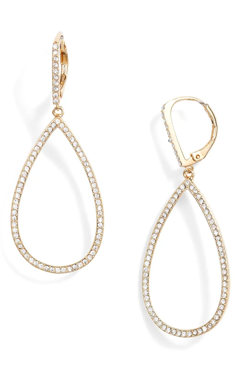 Pavé Teardrop Hoop Earrings | Nordstrom