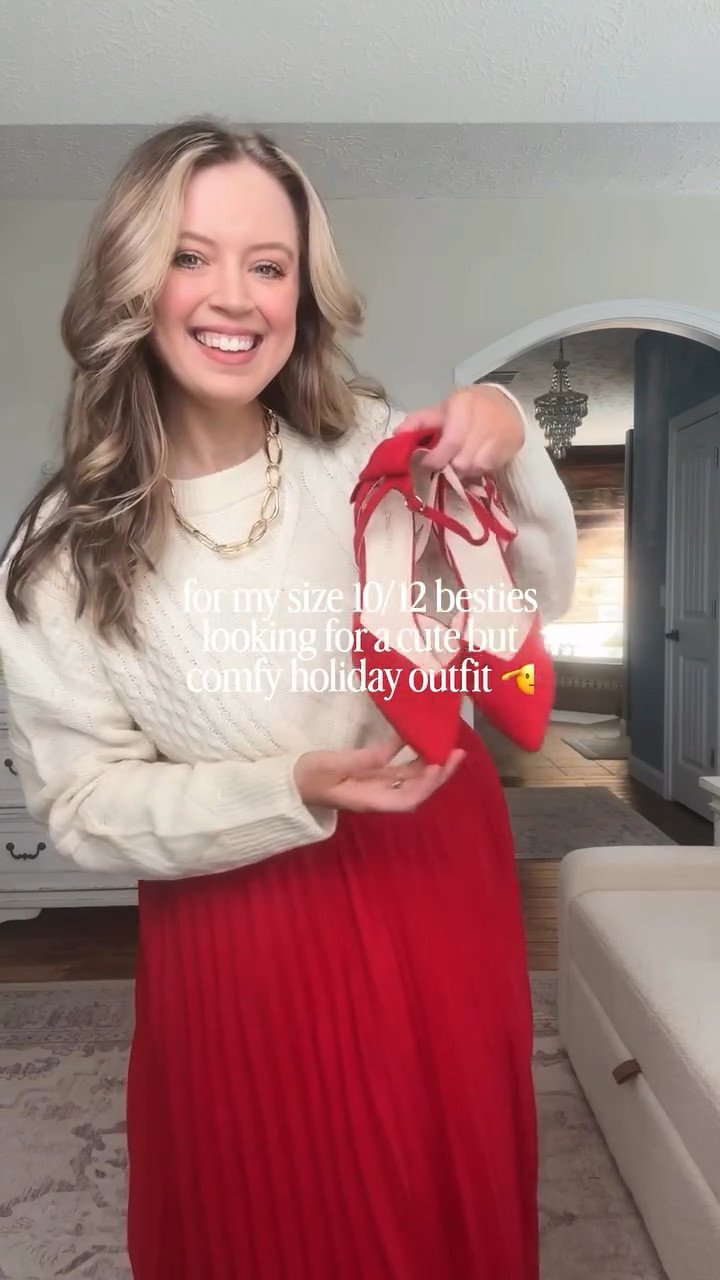Comment NEED to shop this cute but comfy holiday outfit all from Amazon! 🎄🎁✨ The bow heels are SO CUTE for Christmas parties!!! 🎀 

Follow @maciejade for more Amazon fashion & outfit inspo!

holiday outfit | midsize holiday outfit | holiday party outfit | midsize style | midsize outfit | size 10 | size 12 | christmas party outfit | christmas style | amazon style