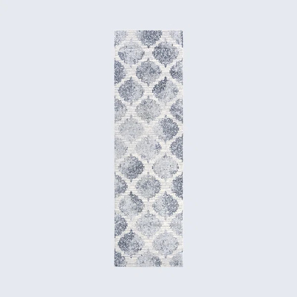 Quincy Floral Steel Blue/Ivory Area Rug | Wayfair North America