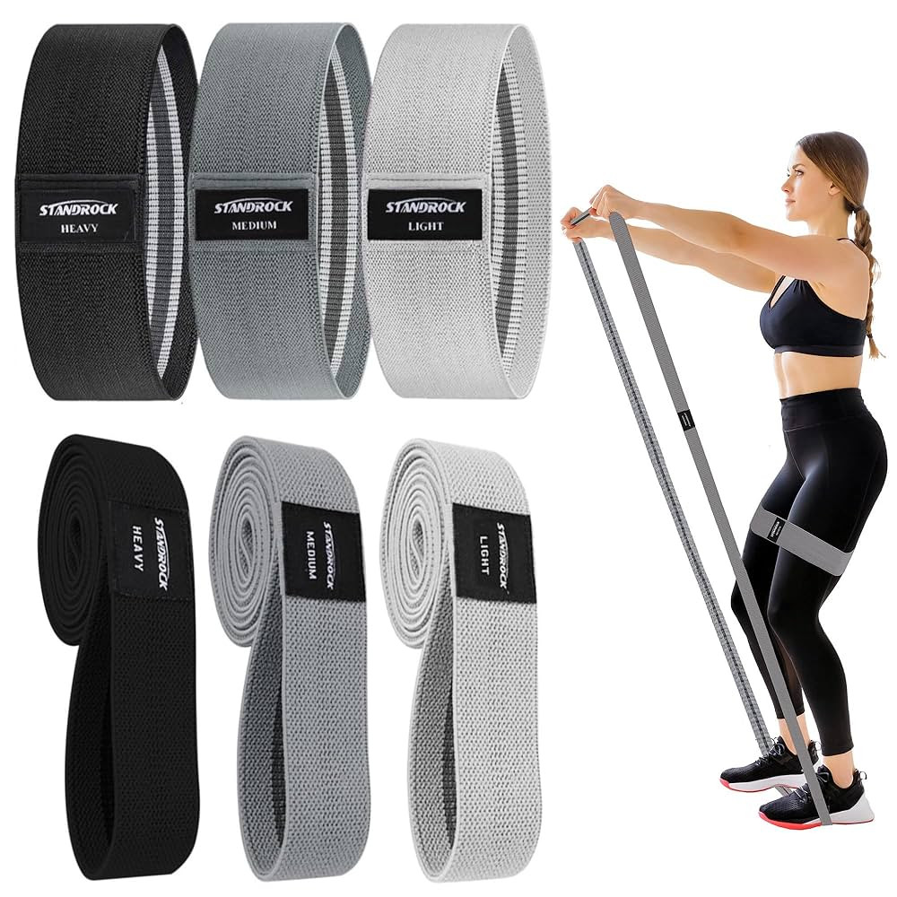 Fabric Resistance Bands for Working Out, 3 and 4 Levels Booty Bands Long Resistance Bands for Wom... | Amazon (US)