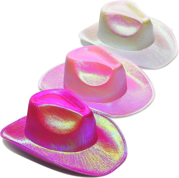 SoJourner Bags Neon Sparkly Glitter Space Cowboy Hat - Fun Metallic Holographic Party Disco Cowgi... | Amazon (US)