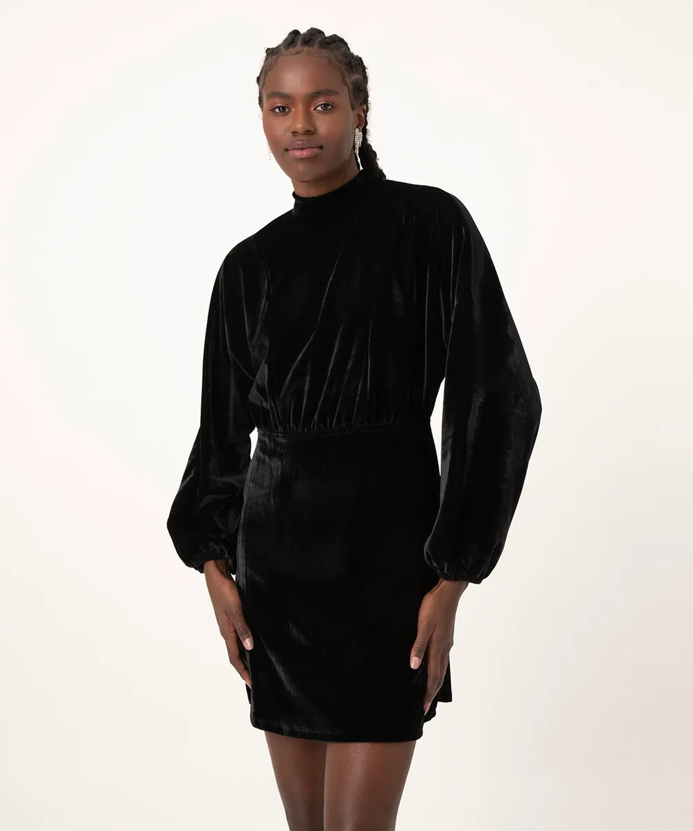 vestido mini de veludo manga longa bufante preto - CeA | Moda Feminina, Masculina, Infantil, Celu... | C&A (BR)