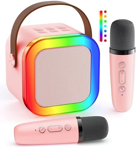 Mini Karaoke Machine: Portable Bluetooth Karaoke Speaker with 2 Wireless Microphones for Family H... | Amazon (US)