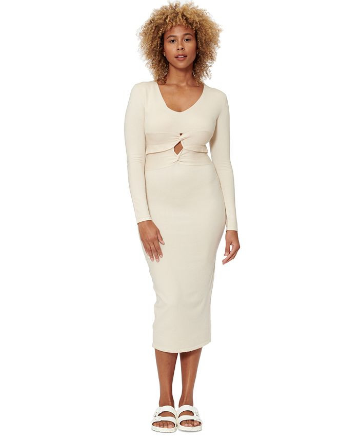 Bar III Sofia Richie Twist-Waist Cutout Dress, Created for Macy's & Reviews - Dresses - Women - M... | Macys (US)