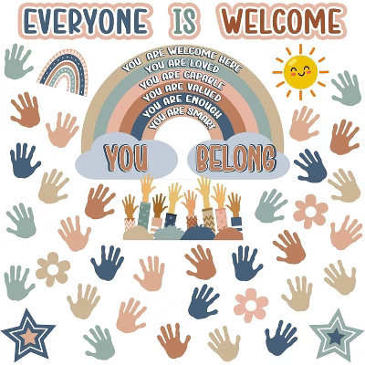 4E's Novelty 46 Pcs "Everyone is Welcome" Boho Classroom Bulletin Board Sets, Boho Welcome Bulletin | Target