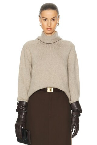 Chanel Cashmere Turtleneck Sweater in Beige | FWRD 