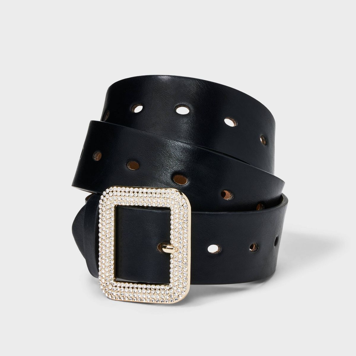 Women's Square Buckle Belt - A New Day™ Black | Target