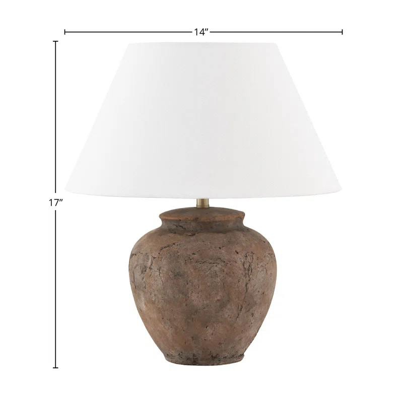 Red Barrel Studio Willhite 17" Table Lamp with Fabric Shade, Brown | Wayfair | Wayfair North America