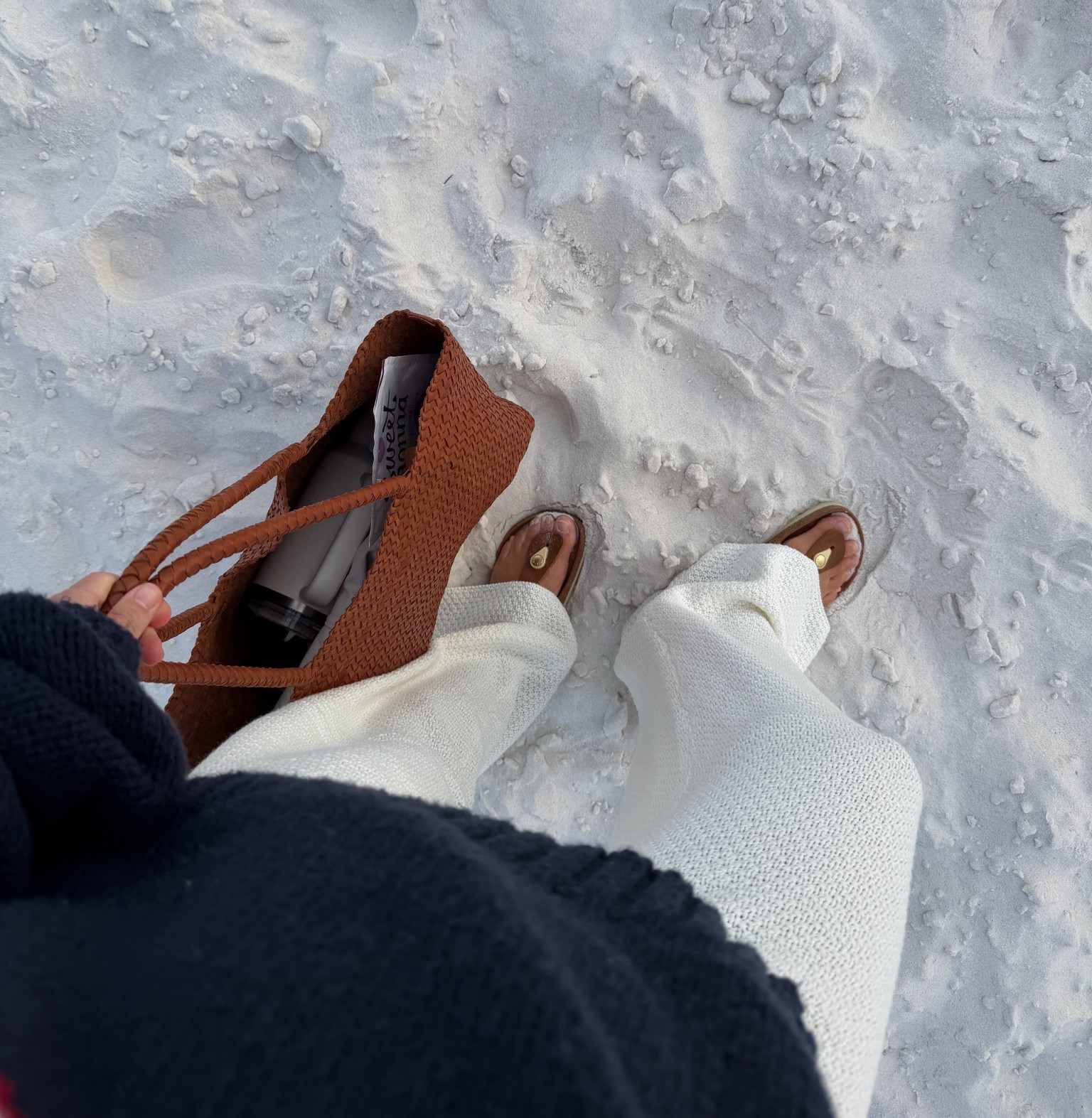 [4/24/26] cozy beach ootd for sunset 🌅 full outfit is @greybandit wearing size medium in sweater. These pants are part of a set, I am currently wearing size medium in bottoms and size small in the top. Currently 20 weeks pregnant! 

Bag is @Madewell and comes in 3 other colors! linking similar options as well. 

@Birkenstock US are the Gizeh Big Buckle Smooth Leather Sandals, I wear EU35


#LTKSeasonal #LTKootd #LTKBump