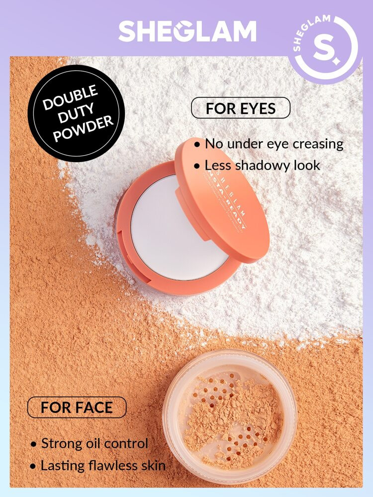 SHEGLAM Insta-Ready Face & Under Eye Setting Powder Duo-NATURAL LINEN | SHEIN