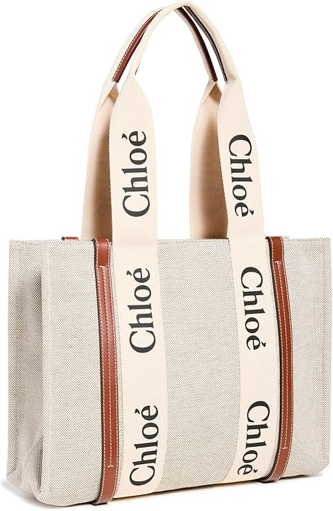 Chloe Women's Pre-Loved Woody Medium Tote, Calfskin | Amazon (US)