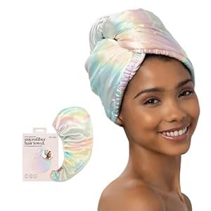 Kitsch Satin Wrapped Microfiber Hair Towel Wrap for Women - Quick Dry Towel | Microfiber Towel fo... | Amazon (US)