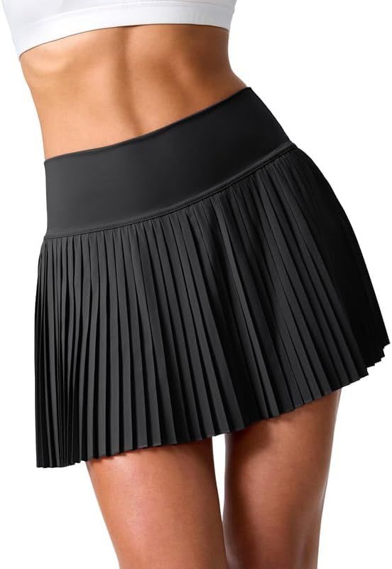 SANTINY Pleated Tennis Skirt for Women with Pockets Shorts Women's High Waisted Lightweight Athle... | Amazon (US)