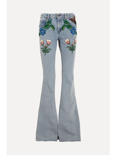 Appliquéd mid-rise flared jeansAppliquéd mid-rise flared jeans | NET-A-PORTER (US)