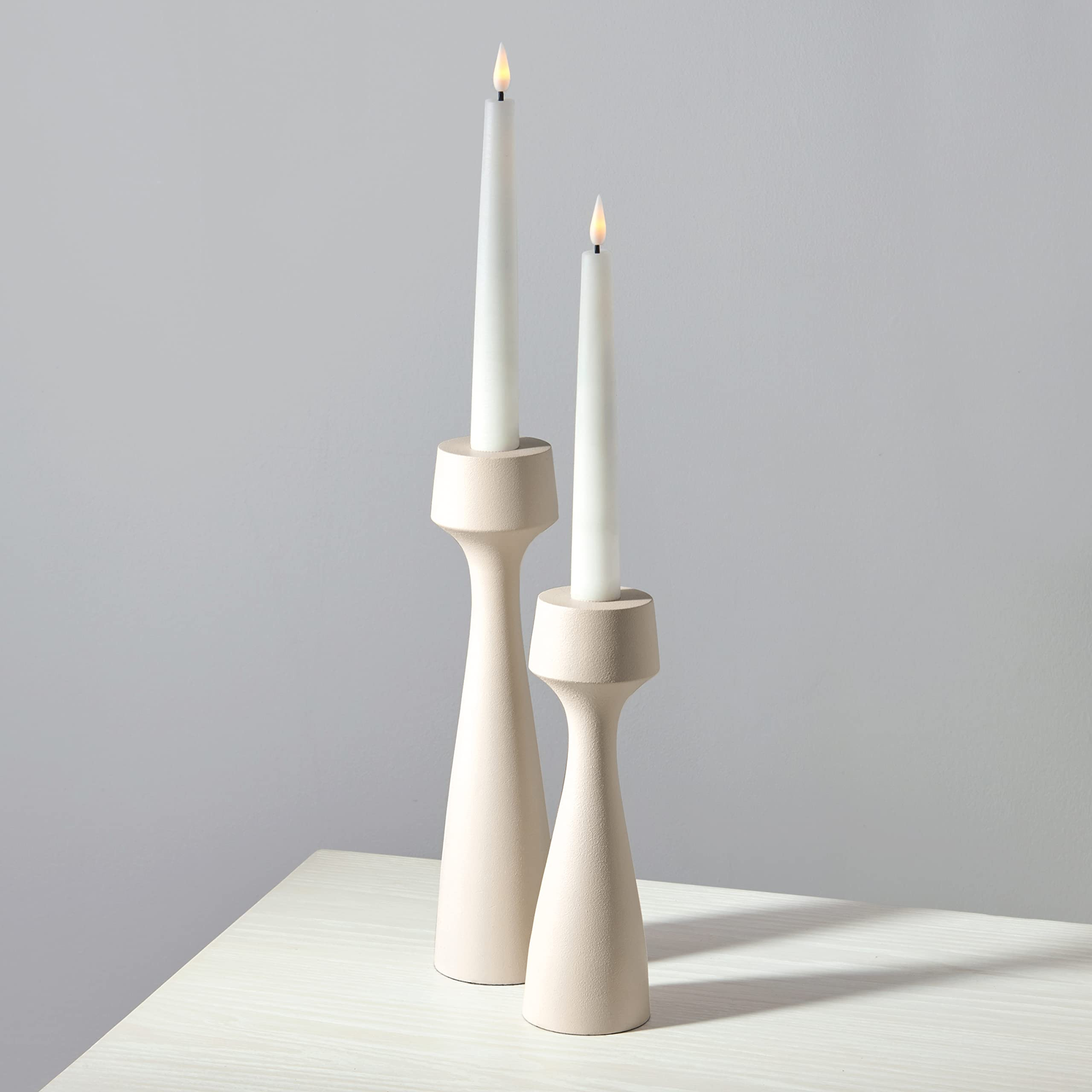 Tall Modern Candle Holders for Taper Candlesticks - Set of 2, Matte Finish, 7 and 9 Inch Tall, Ne... | Amazon (US)