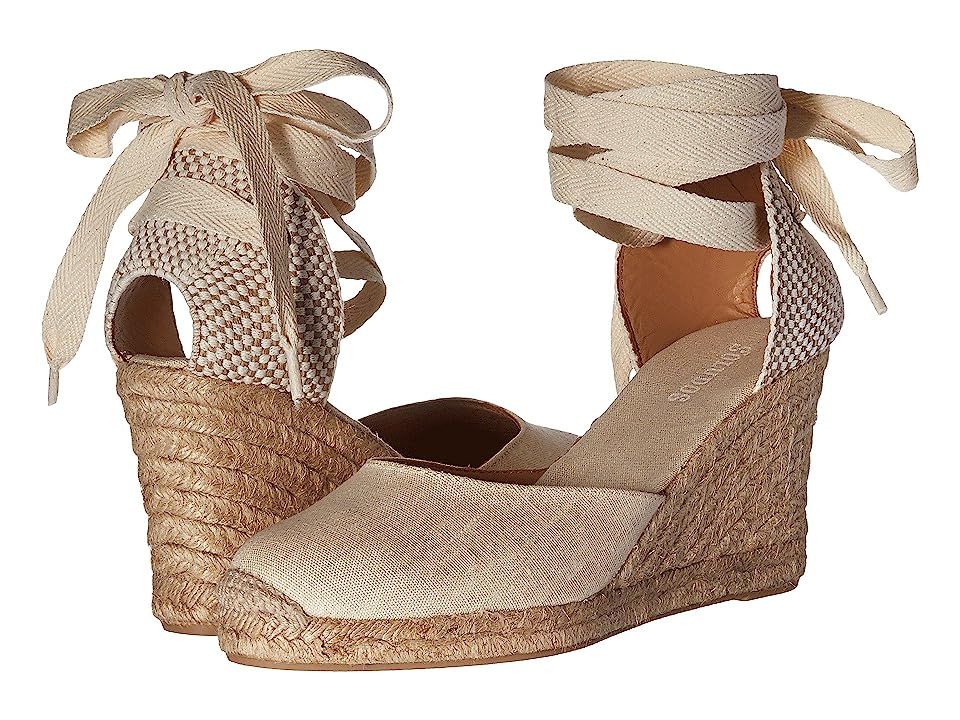 Soludos Tall Wedge Linen (Blush) Women's Wedge Shoes | Zappos