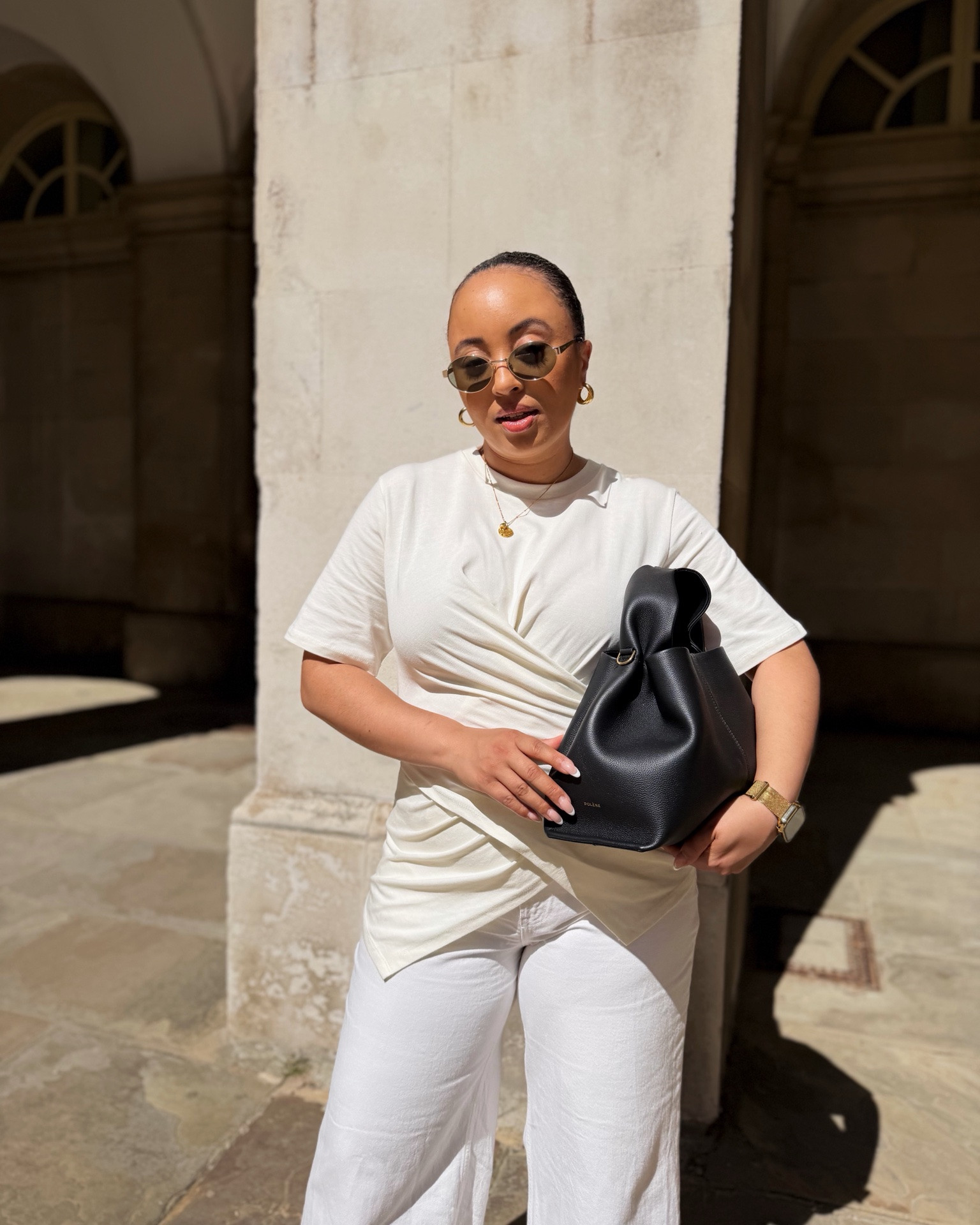 Love and all white look with black accessories!

I’m wearing a size medium in the T-shirt. It’s currently on sale too, so definitely time to snap it up!

Wearing a size W30 short in the jeans which fit true to size - they are the curve Love range and I really love that the denim has a little bit of stretch in it

#LTKspring #LTKuk #LTKjeans