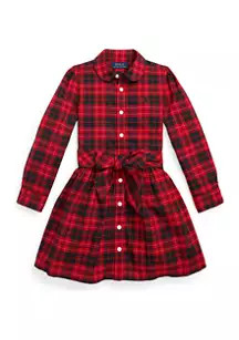 Girls 4-6x Plaid Cotton Twill Shirtdress | Belk