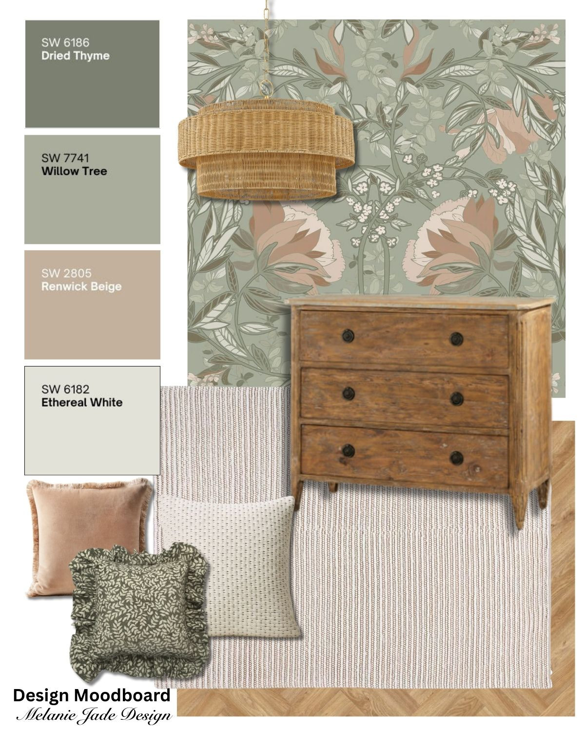 Another green and beige/pink palette for you. This would work in a bedroom, living room or nursery.  

 #LTKhome #LTKstyletip