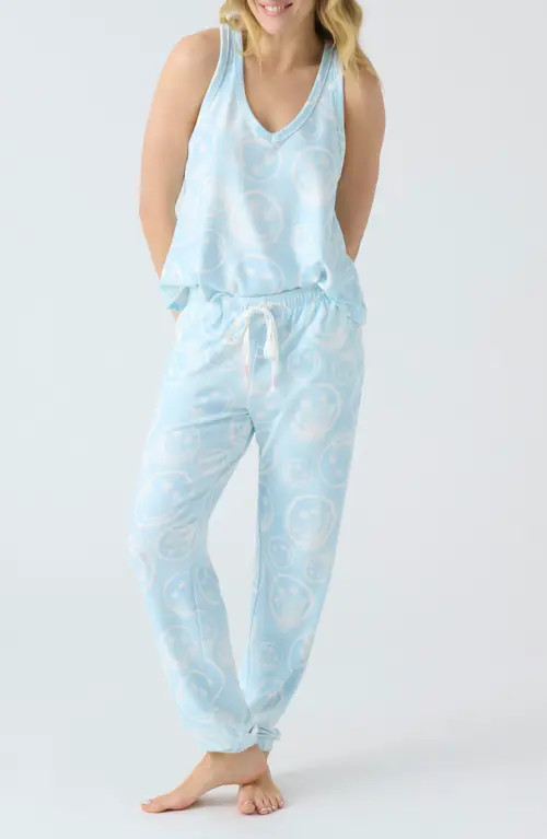PJ Salvage Happy Days Peachy Pajamas in Light Sky at Nordstrom, Size Large | Nordstrom