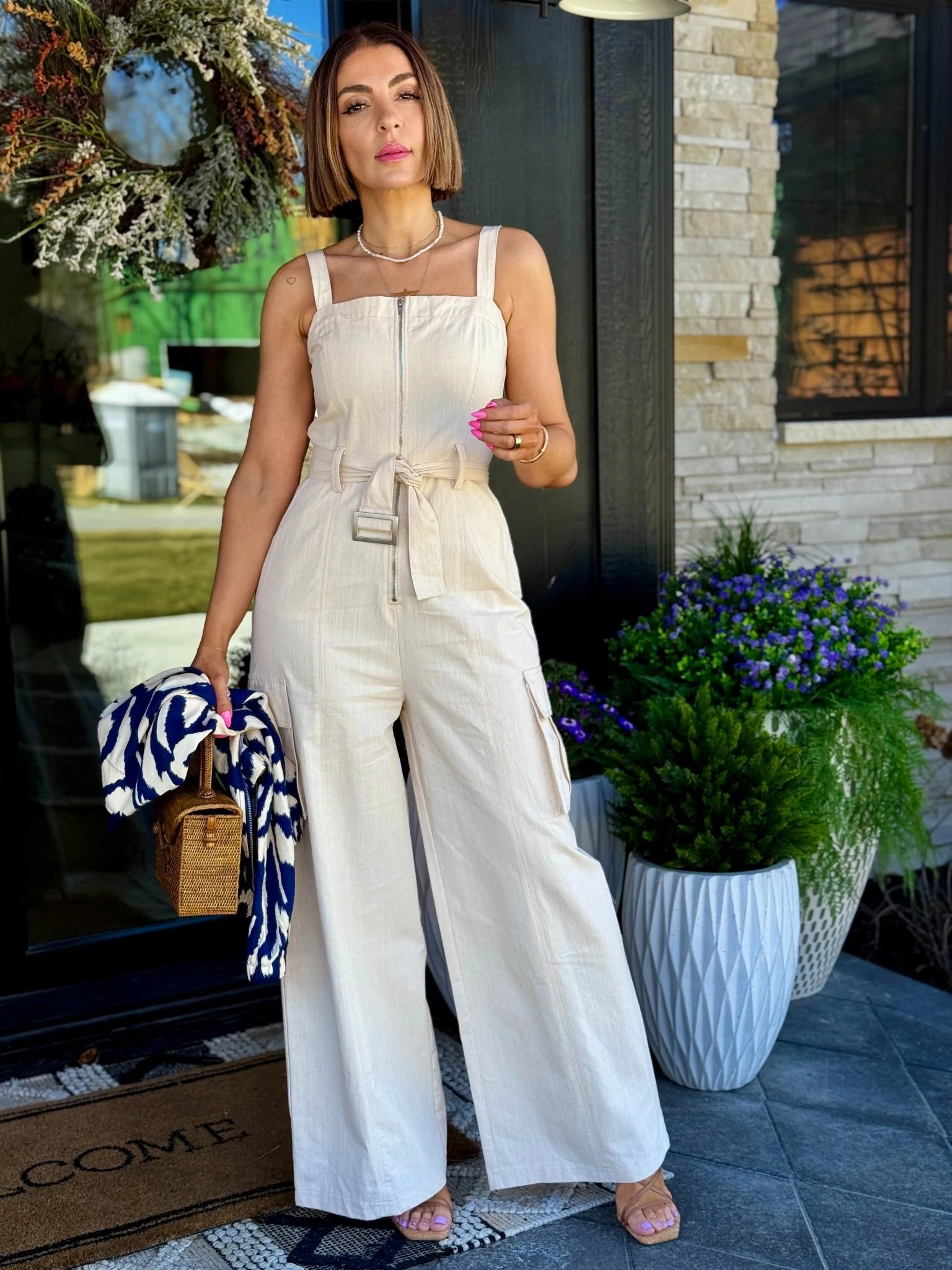 Tinsley Jumpsuit Large / Beige | The Clothes Rak