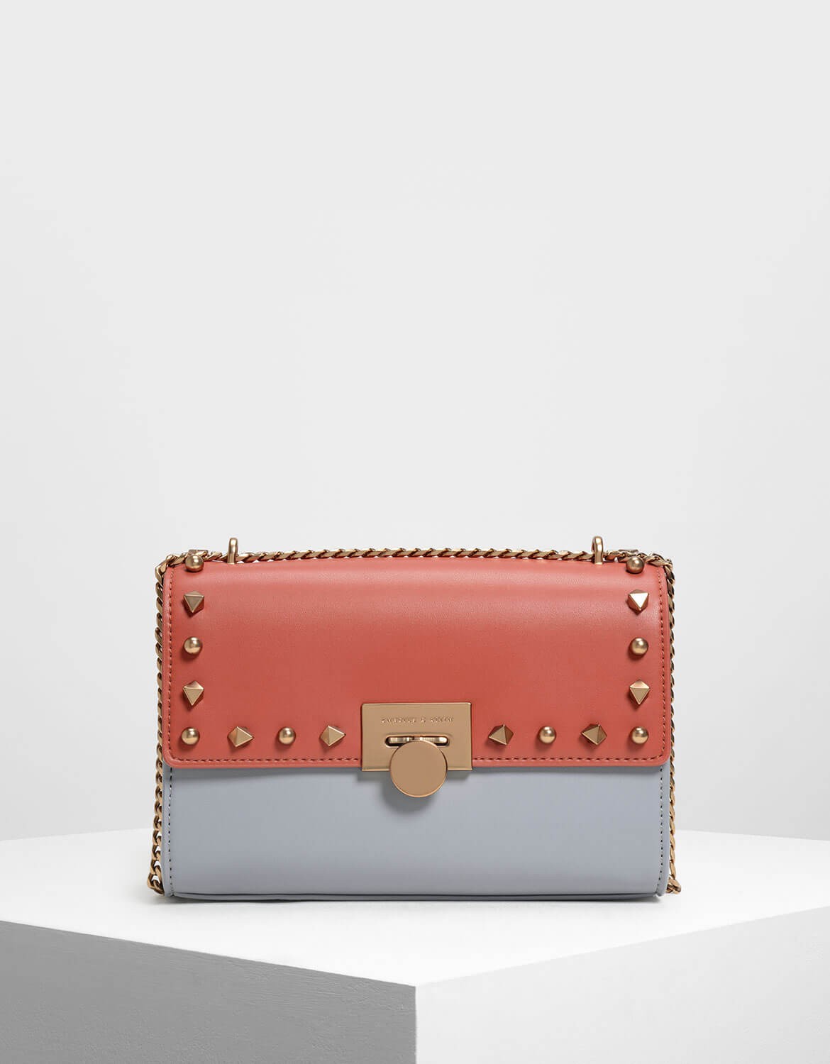 Stud Detail Push Lock Bag | CHARLES & KEITH (US)