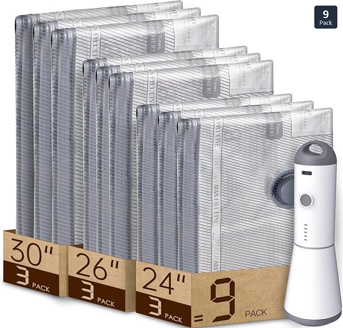 Vacbird Vacuum Bags for Travel with Rechargeable air Pump, Carry-on Size Compression Packing Bags... | Amazon (US)
