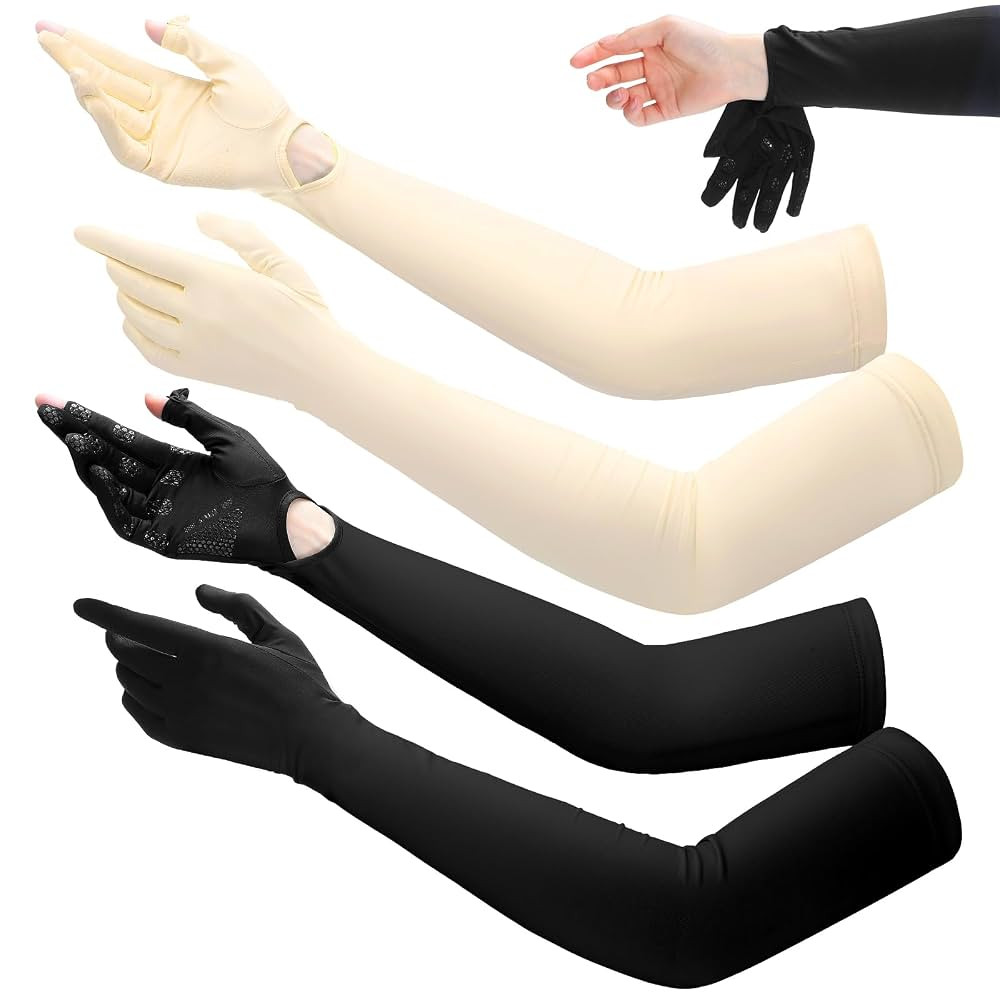 Yahenda 2 Pairs Women UV Long Sun Protection Gloves Touchscreen Arm Sun Driving Gloves UPF 50+ fo... | Amazon (US)