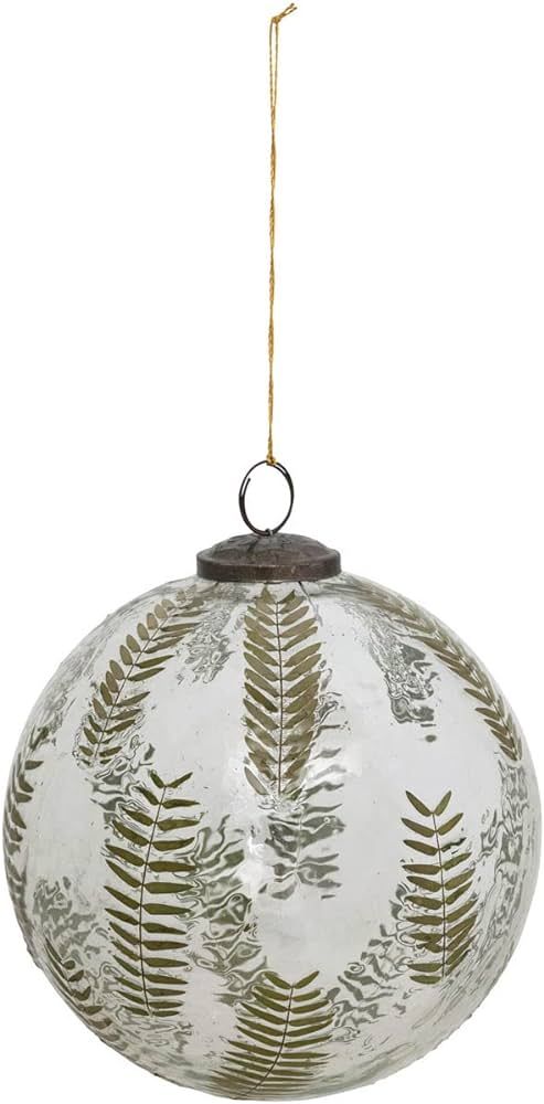 Creative Co-Op Hand-Blown Glass Ball Ornament with Embedded Natural Botanicals | Amazon (US)