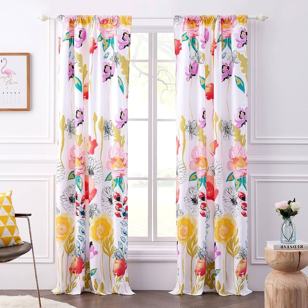 Greenland Home Watercolor Dream Curtains - Drapes - Lined Panel Pair with tiebacks - Set of 2 Pan... | Amazon (US)