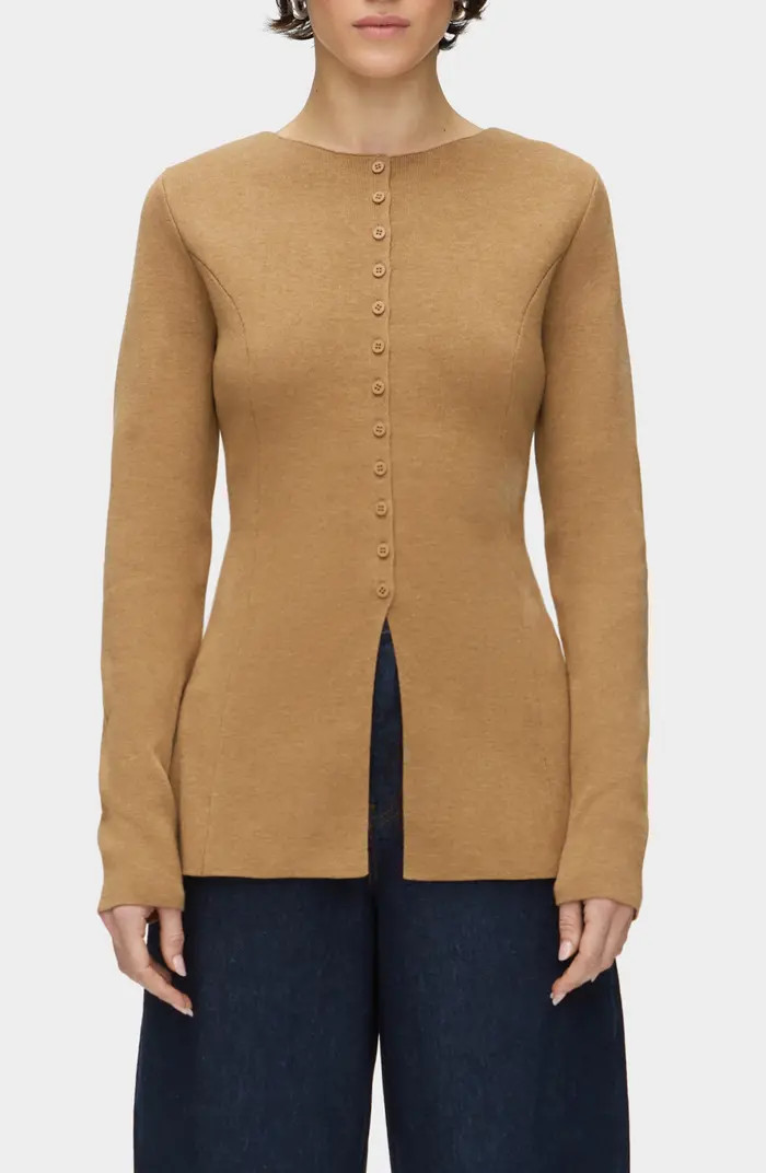 ALIGNE Daphne Split Hem Organic Cotton & Wool Blend Cardigan | Nordstromrack | Nordstrom Rack