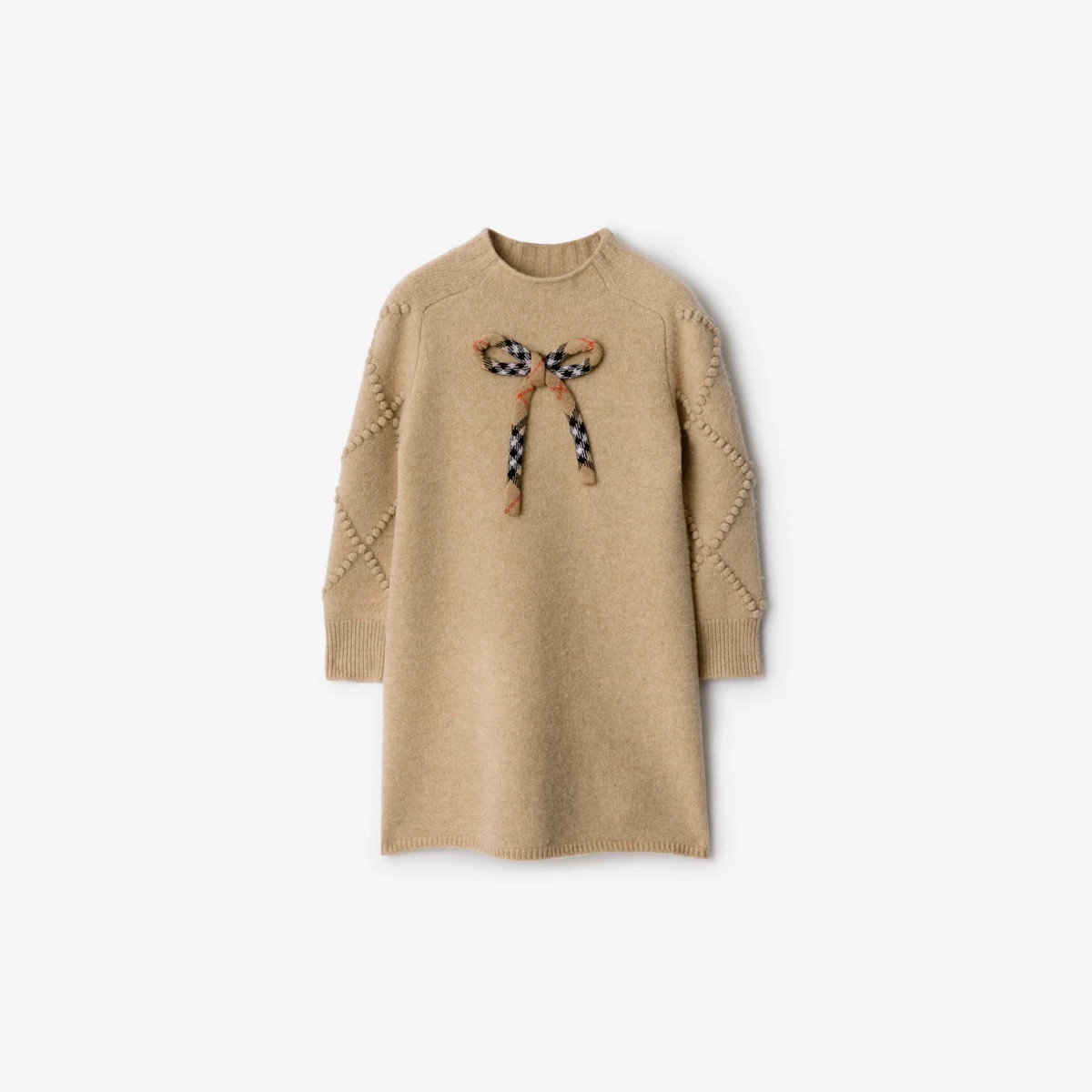 Burberry Childrens Check Bow Wool Cashmere Dress, Size: 12Y | Burberry (US)