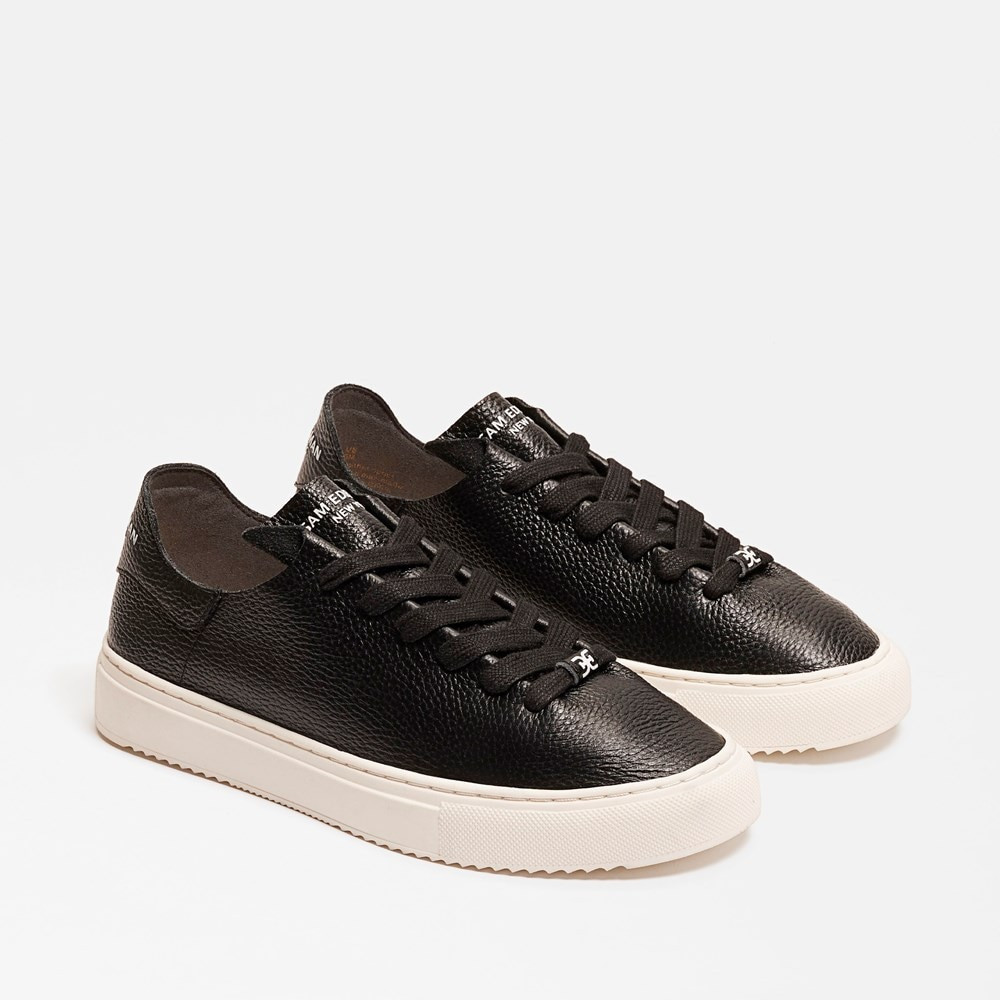 Sam Edelman Poppy Lace-Up Sneaker Black Leather 5.5 | Sam Edelman CA