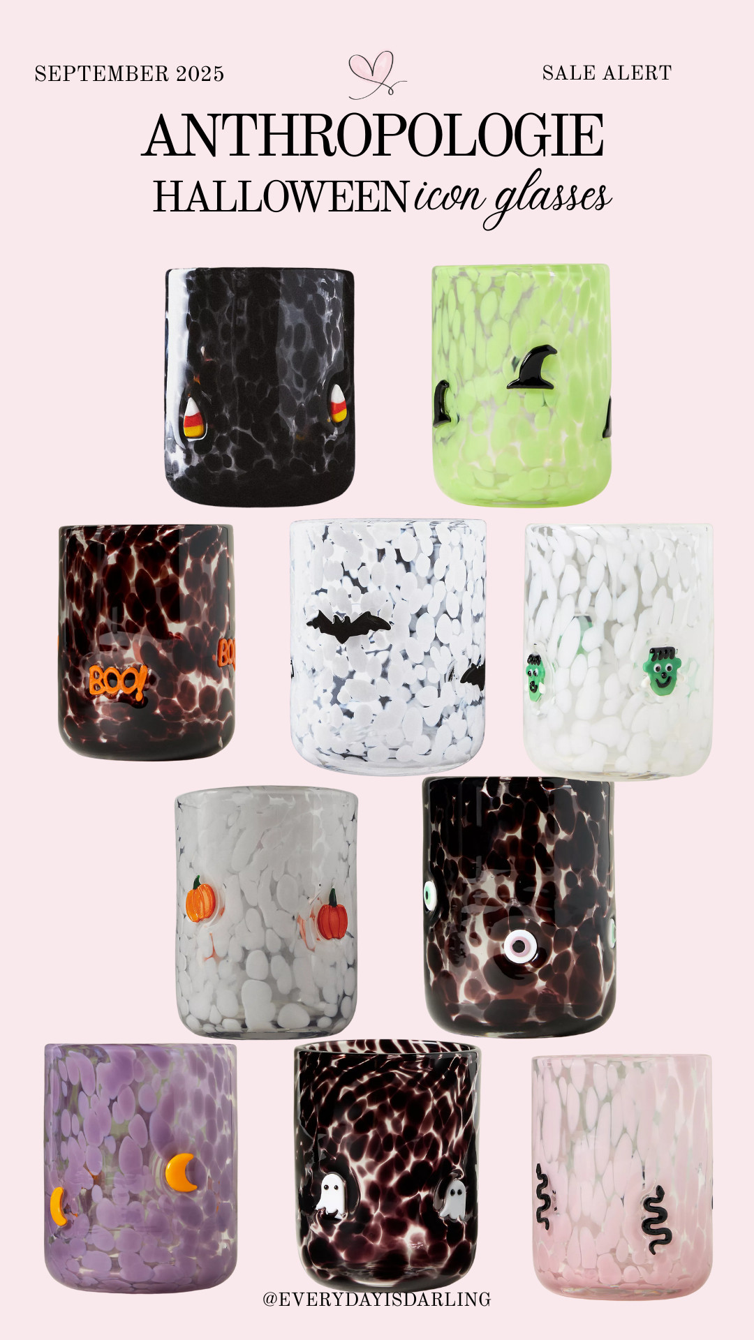 Anthropologie halloween icon glasses are 30% off right now!  

 #LTKHalloween #LTKHome #LTKSaleAlert