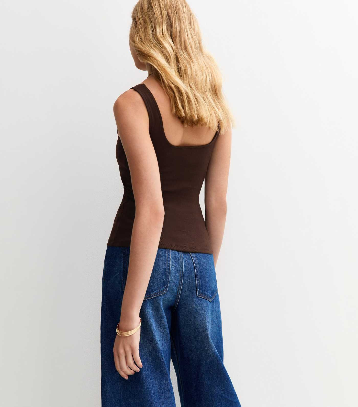 Brown Square Neck Lined Vest Top | New Look | New Look (UK)