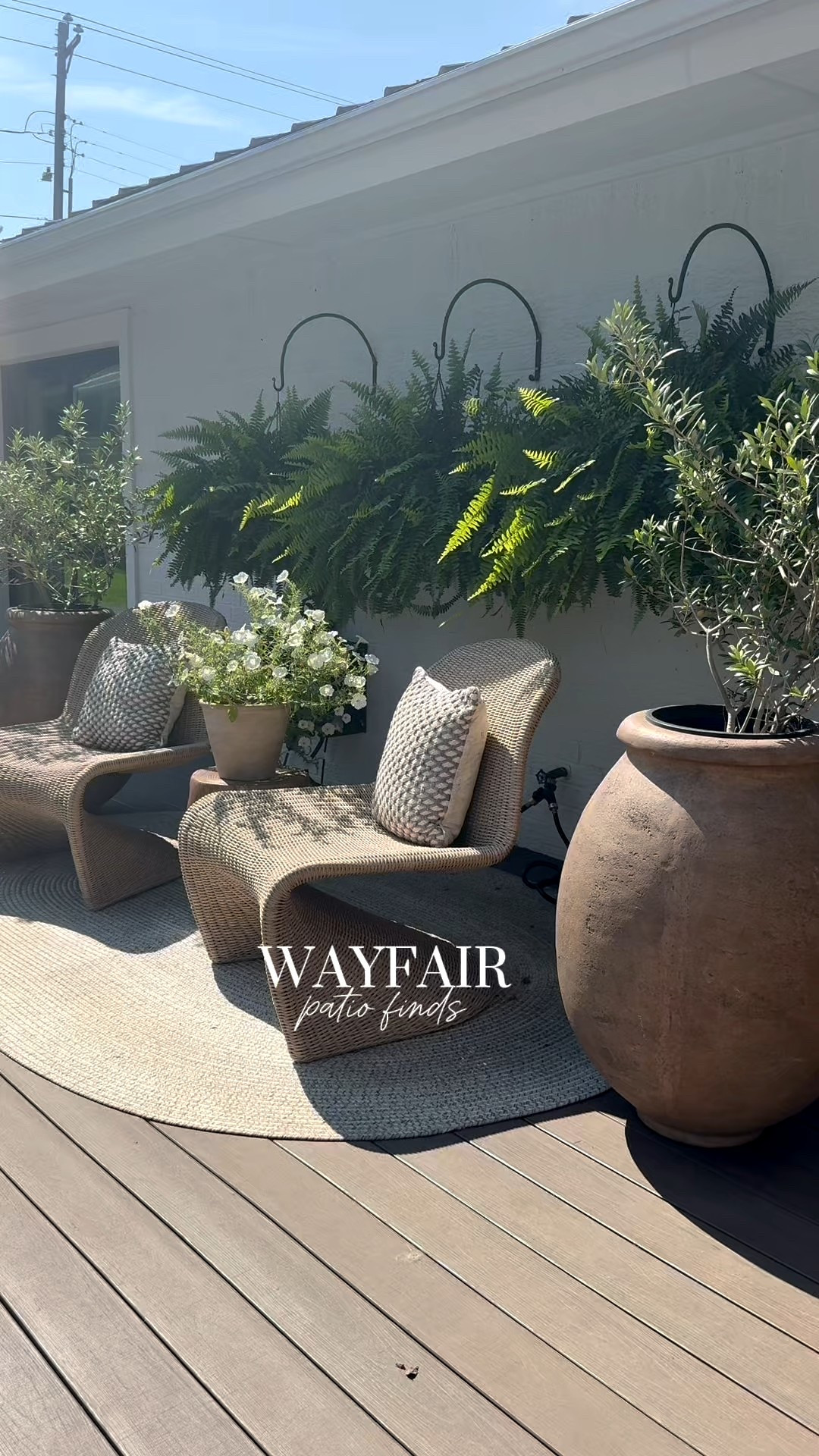 Gearing up for spring and summer with these @wayfair patio finds! Yall love my checkered outdoor rugs every year and they are so affordable! Shop everything on this post. #wayfair #wayfairpartner #ad 

#LTKHome #LTKSeasonal