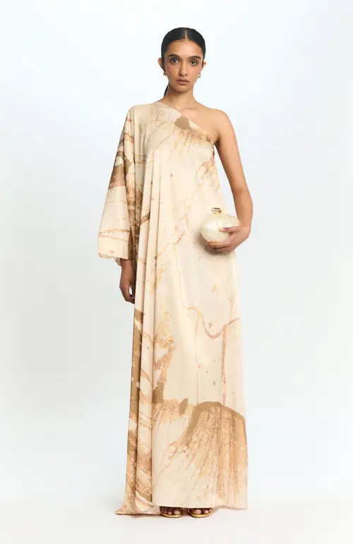 DIARRABLU Satu One Shoulder Dress Dorada in Dorada Gold at Nordstrom, Size Xxx-Large | Nordstrom