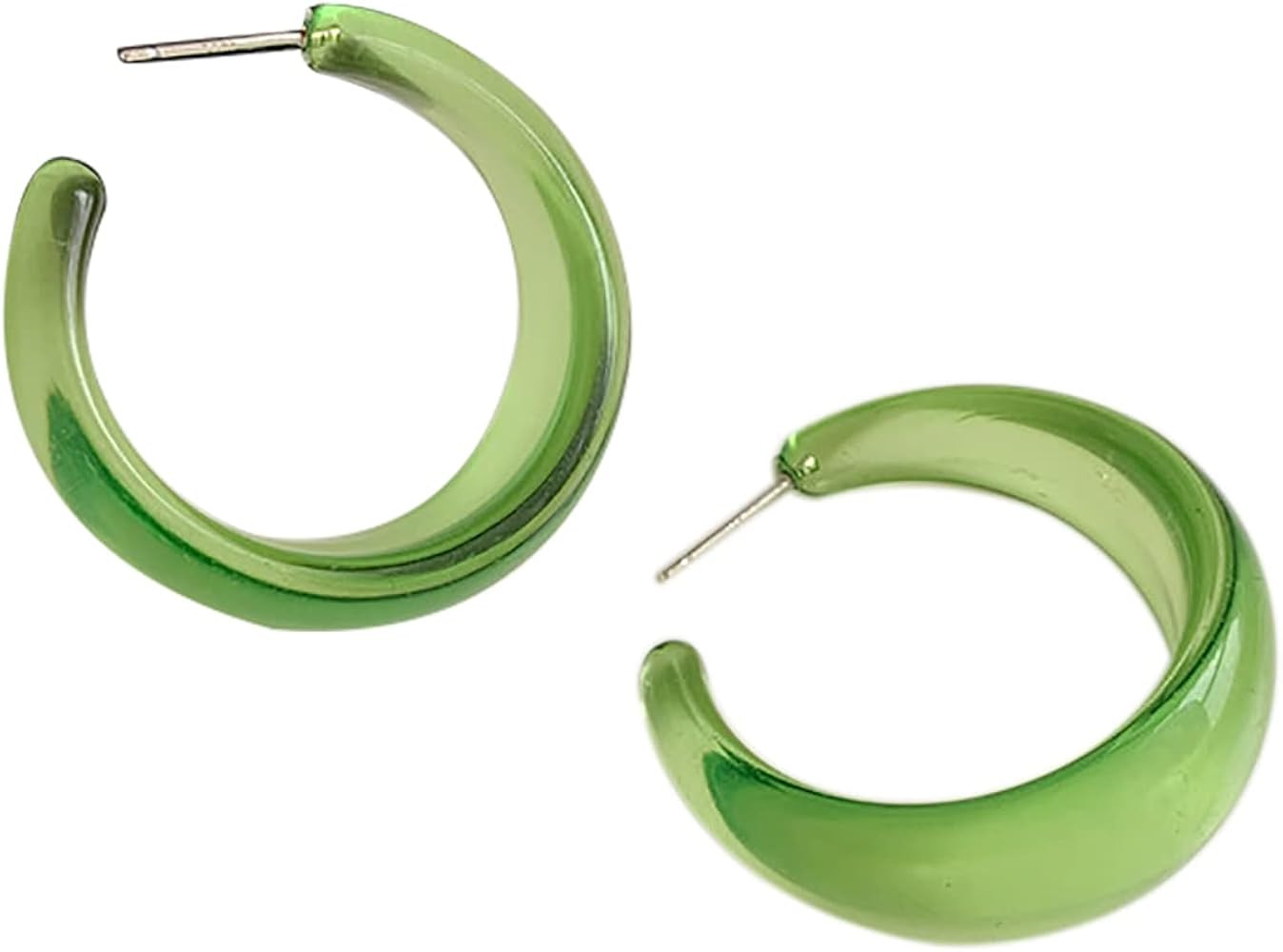 Colorful C shape Hoop Earrings for Women Resin Acrylic Y2k Multicolor Chunky Big Lightweight Jewe... | Amazon (US)