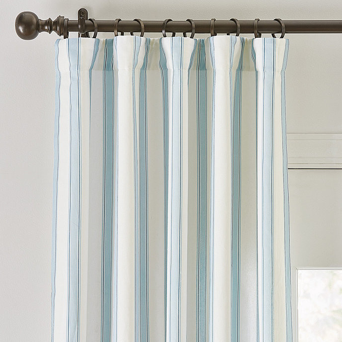 SK Reine Striped Linen Cotton Curtain Panels | Ballard Designs, Inc.