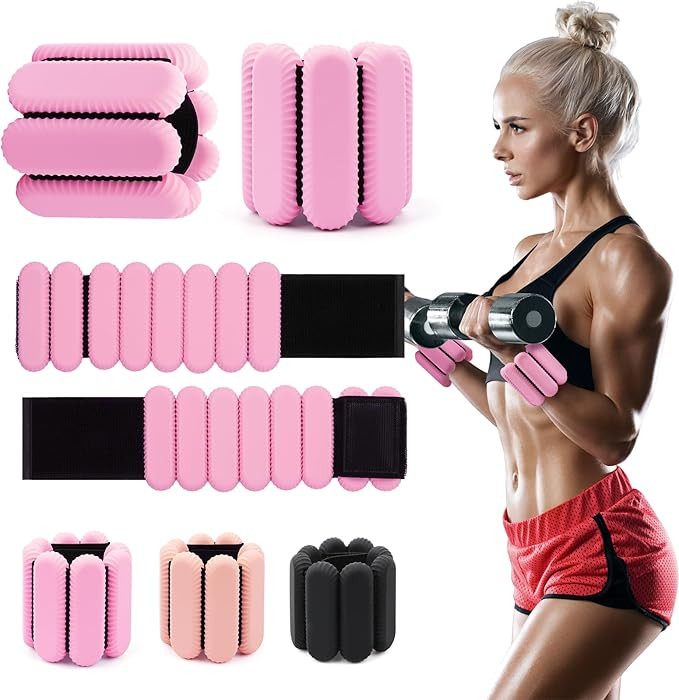 Wrist & Ankle Weights for Women, Wearable Strong Arm & Leg Weights Set of 2(1Lbs Each), Adjustabl... | Amazon (US)
