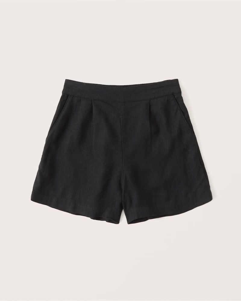 Women's Linen-Blend Pull-On Shorts | Women's Bottoms | Abercrombie.com | Abercrombie & Fitch (US)