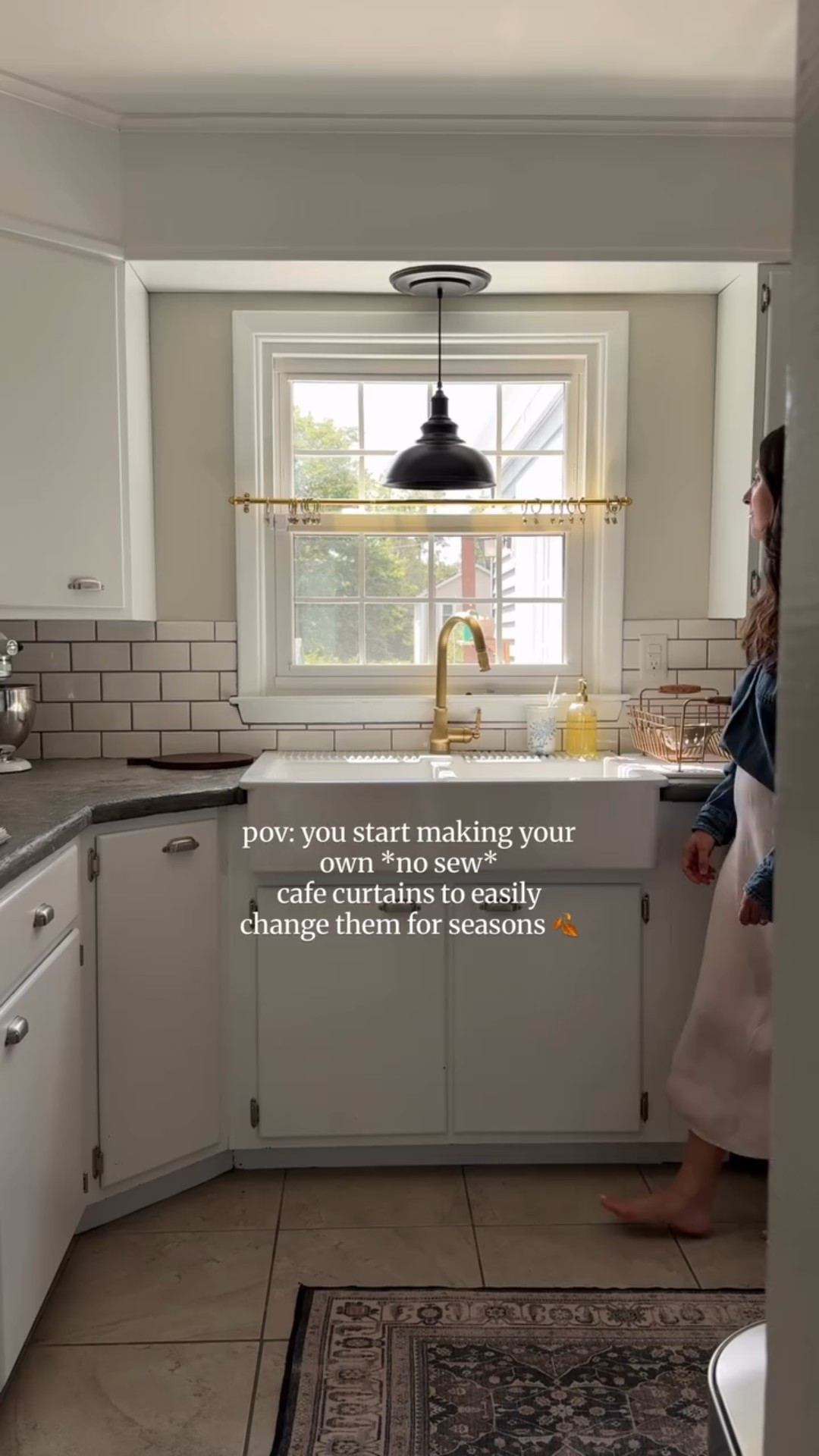 I really wanted a warm brown so I made my own 🤎🍂 they’re so simple to make with heat n bond + any fabric that you love. might just swap them out each season because why not ?!
#kitchenwindow #diycafecurtains #cottagevibes