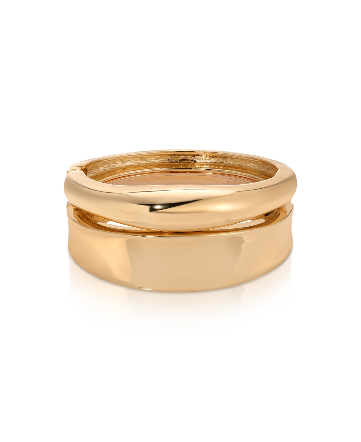 Ettika Double Golden Bangle Bracelet Set - Gold | Macy's