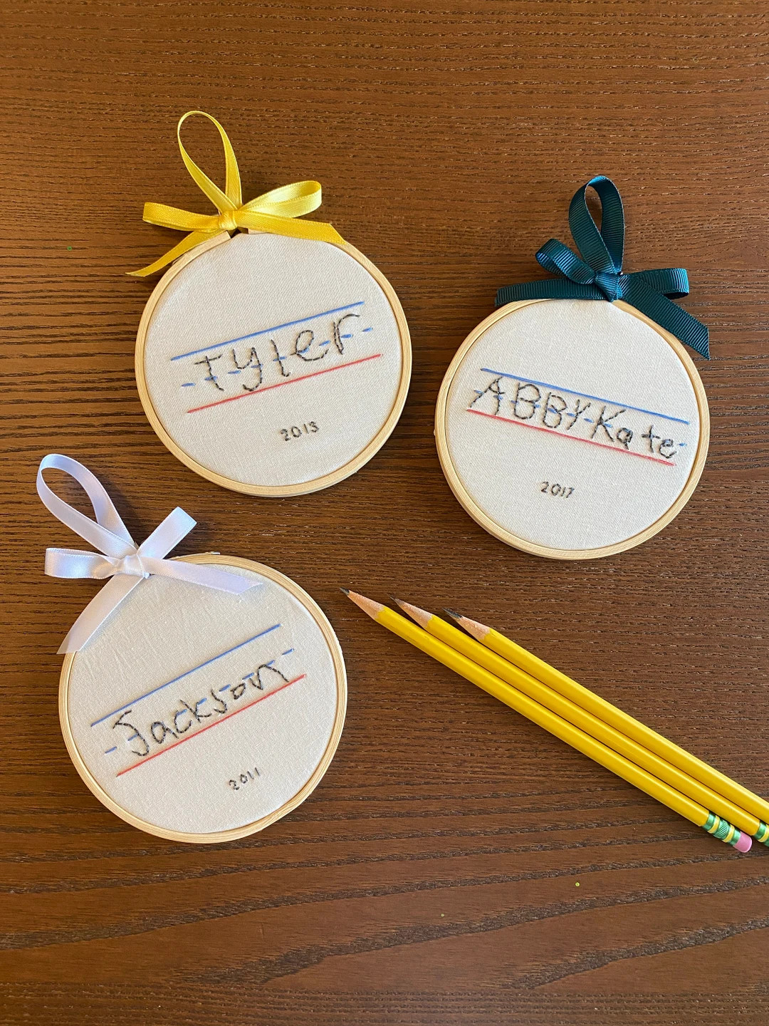 Personalized Handwriting Ornament Hand Embroidered, Custom Child's Keepsake Ornament, Handwriting... | Etsy (US)